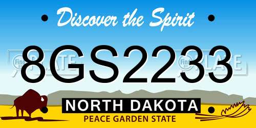 8GS2233 North Dakota License Plate