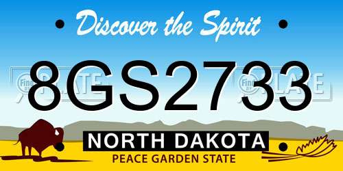 8GS2733 North Dakota License Plate