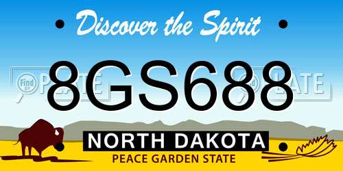 8GS688 North Dakota License Plate