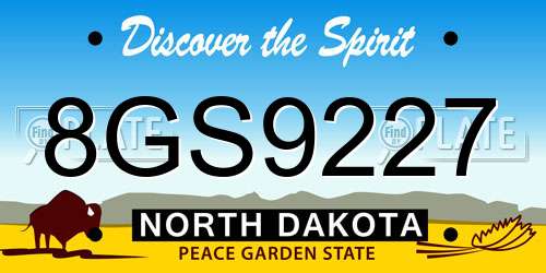 8GS9227 North Dakota License Plate