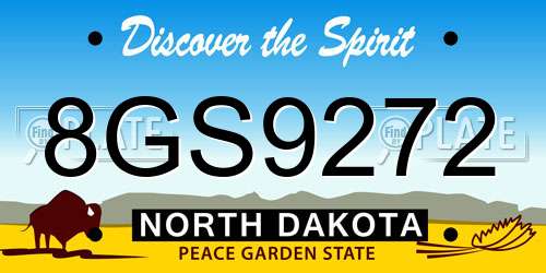 8GS9272 North Dakota License Plate
