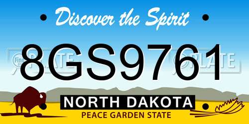 8GS9761 North Dakota License Plate