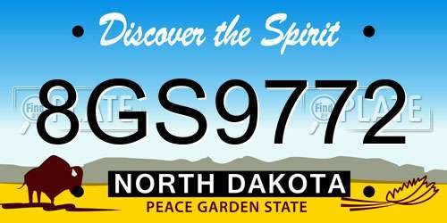 8GS9772 North Dakota License Plate