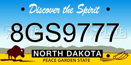 8GS9777 North Dakota License Plate