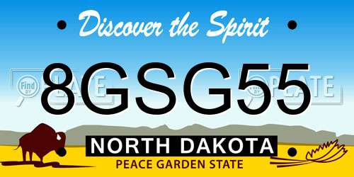 8GSG55 North Dakota License Plate