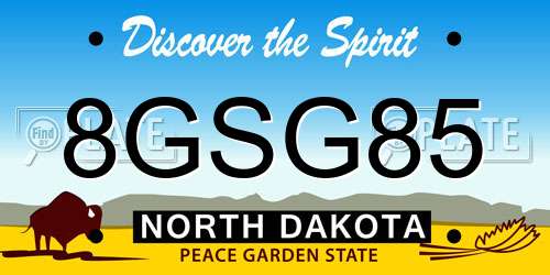 8GSG85 North Dakota License Plate