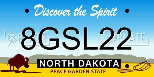 8GSL22 North Dakota License Plate