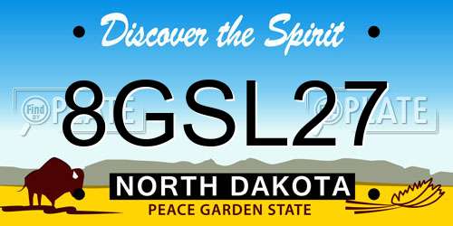 8GSL27 North Dakota License Plate