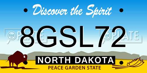 8GSL72 North Dakota License Plate