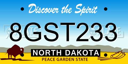 8GST233 North Dakota License Plate