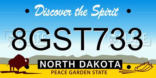 8GST733 North Dakota License Plate