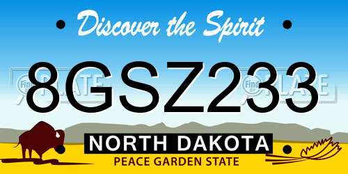 8GSZ233 North Dakota License Plate