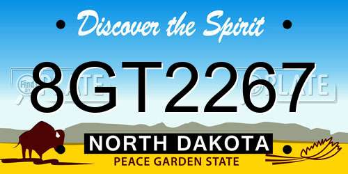 8GT2267 North Dakota License Plate