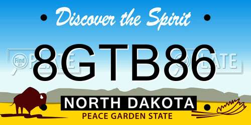 8GTB86 North Dakota License Plate