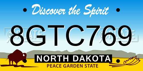 8GTC769 North Dakota License Plate