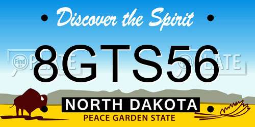 8GTS56 North Dakota License Plate