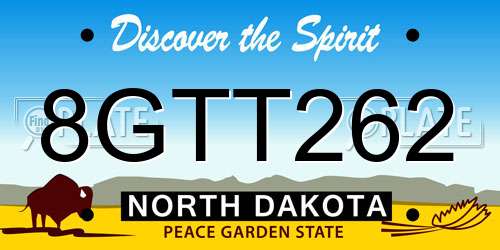 8GTT262 North Dakota License Plate