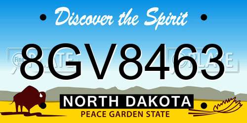 8GV8463 North Dakota License Plate