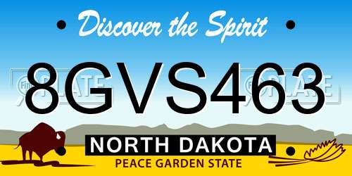 8GVS463 North Dakota License Plate