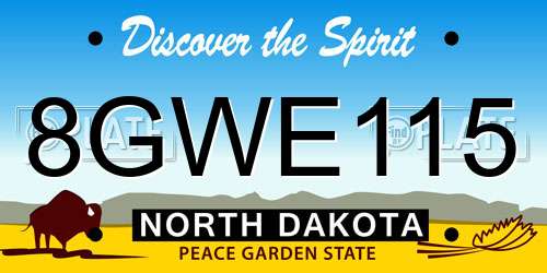8GWE115 North Dakota License Plate