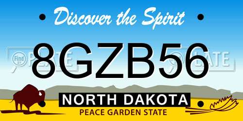 8GZB56 North Dakota License Plate