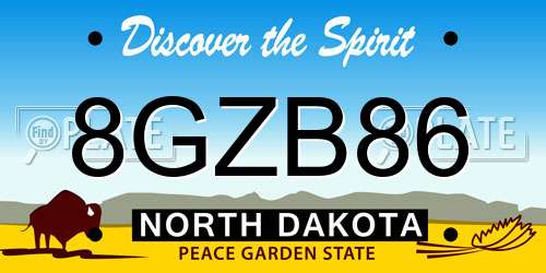 8GZB86 North Dakota License Plate