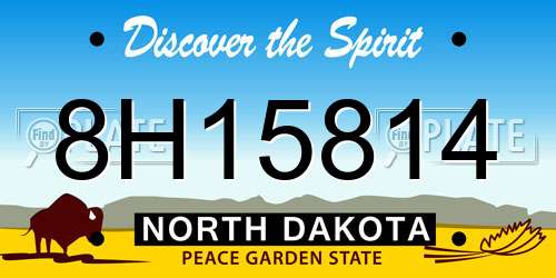 8H15814 North Dakota License Plate