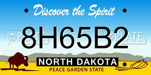 8H65B2 North Dakota License Plate