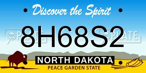 8H68S2 North Dakota License Plate