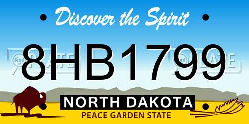 8HB1799 North Dakota License Plate