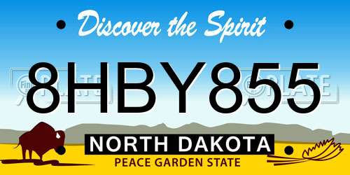 8HBY855 North Dakota License Plate