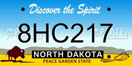 8HC217 North Dakota License Plate