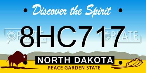 8HC717 North Dakota License Plate