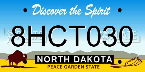 8HCT030 North Dakota License Plate