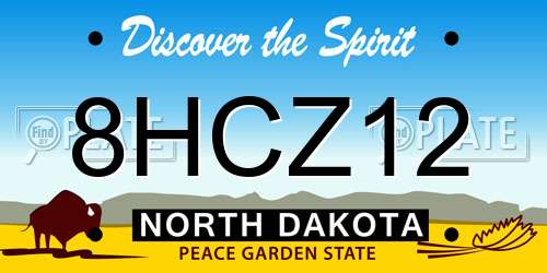 8HCZ12 North Dakota License Plate