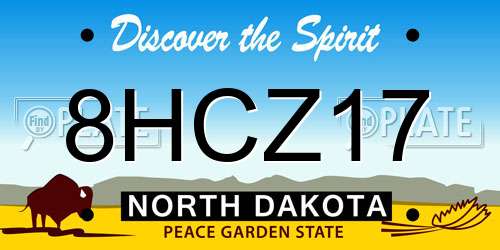 8HCZ17 North Dakota License Plate