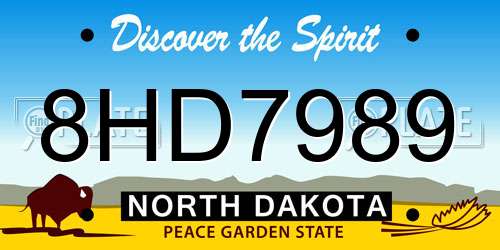 8HD7989 North Dakota License Plate