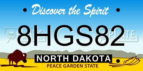 8HGS82 North Dakota License Plate