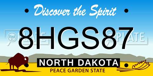 8HGS87 North Dakota License Plate