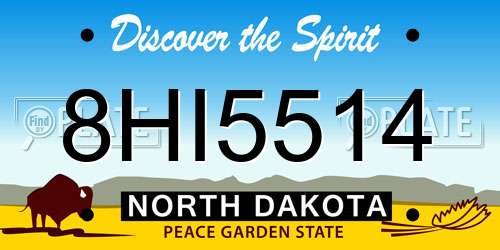 8HI5514 North Dakota License Plate