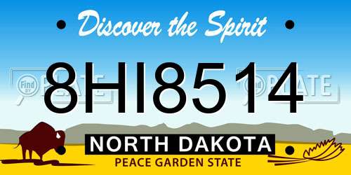 8HI8514 North Dakota License Plate