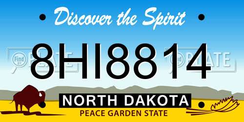 8HI8814 North Dakota License Plate