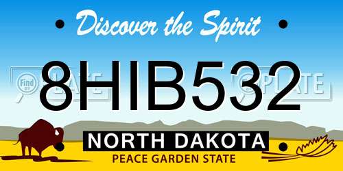 8HIB532 North Dakota License Plate