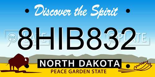 8HIB832 North Dakota License Plate