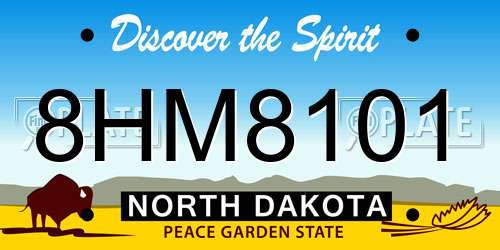 8HM8101 North Dakota License Plate