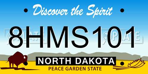 8HMS101 North Dakota License Plate
