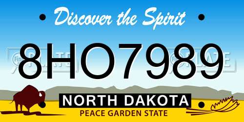 8HO7989 North Dakota License Plate