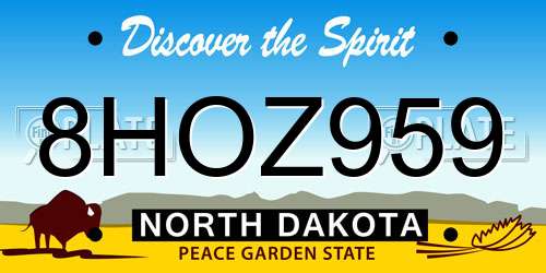8HOZ959 North Dakota License Plate