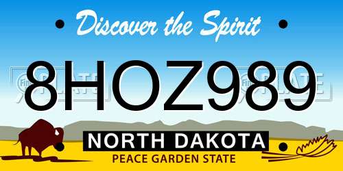 8HOZ989 North Dakota License Plate