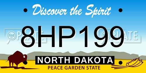 8HP199 North Dakota License Plate